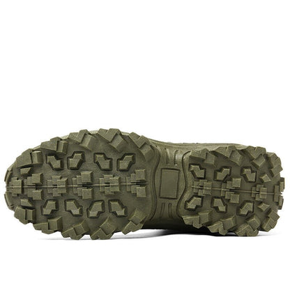 Men's Waterproof Tactical Work Boots with Side Zip and Speed Lace Hooks