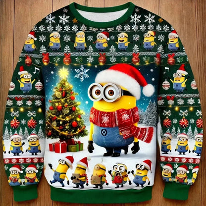 Unisex Christmas Sweater with Crew Neck and Festive Print