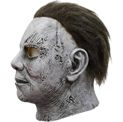 Unisex Realistic Full Head Killer Mask with Hair and Neck Coverage