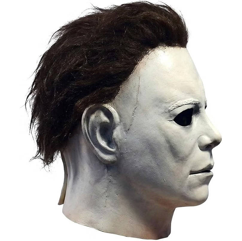 Unisex Realistic Full Head Killer Mask with Hair and Neck Coverage
