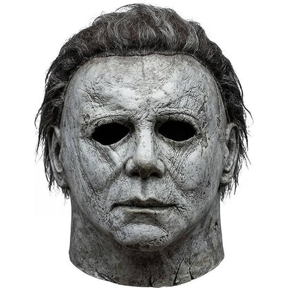 Unisex Realistic Full Head Killer Mask with Hair and Neck Coverage