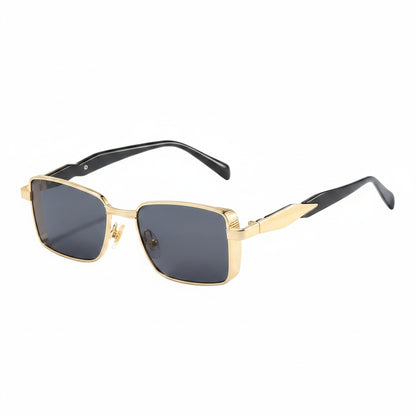 Unisexe Lunettes de Soleil Rectangulaires Monture Métallique avec Verres Dégradés - 1