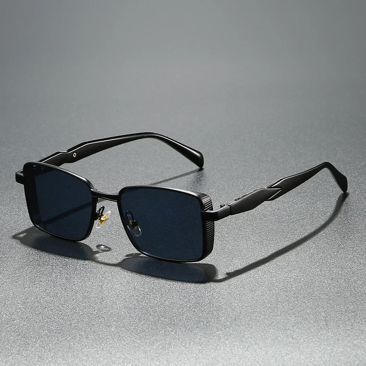 Unisexe Lunettes de Soleil Rectangulaires Monture Métallique avec Verres Dégradés - 6