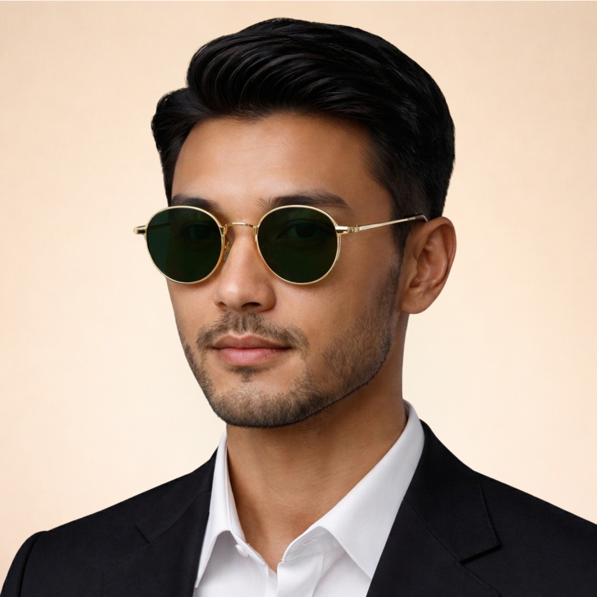 Unisexe Lunettes de Soleil Rondes Vintage à Verres Polarisés et Monture Métallique