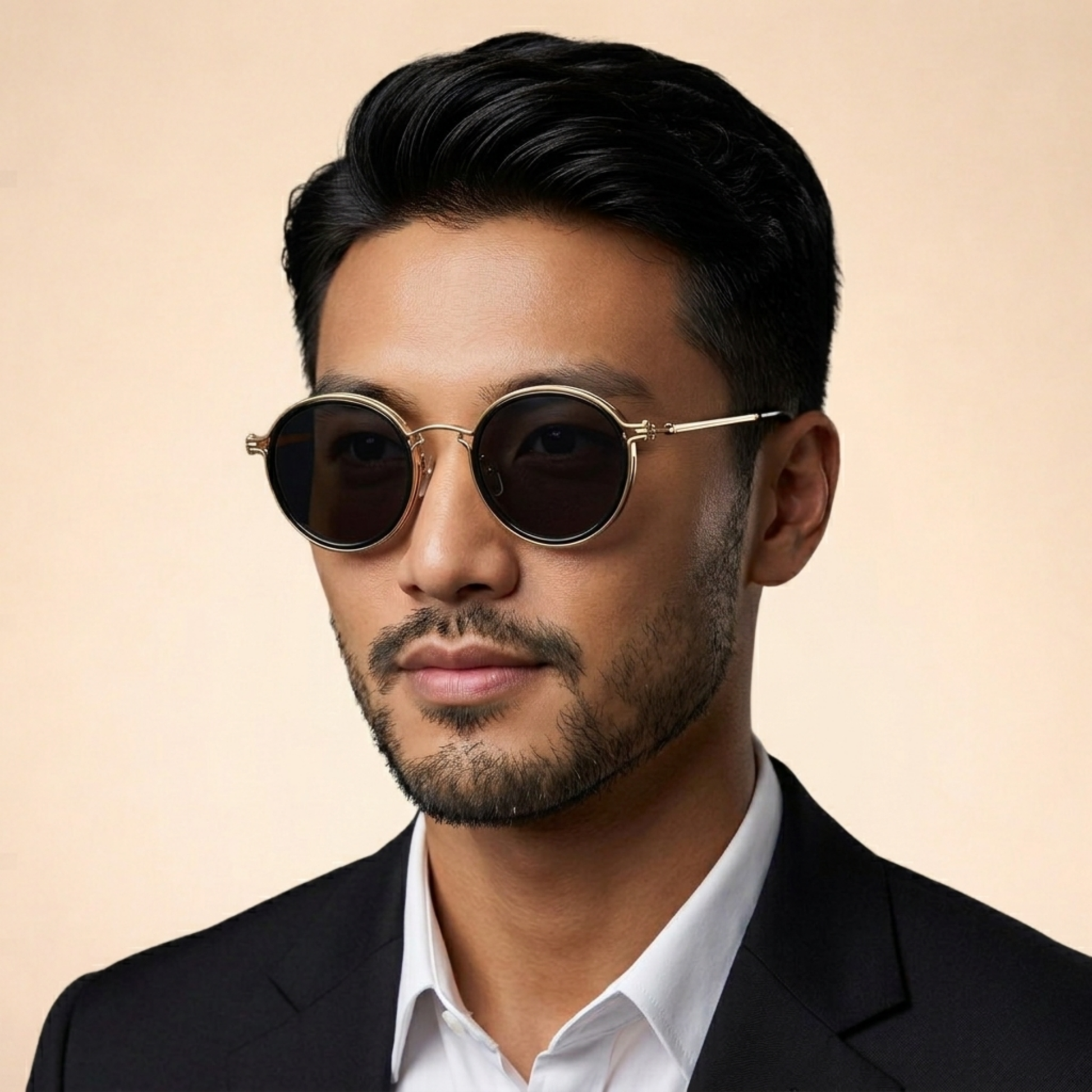 Unisexe Lunettes de Soleil Rondes Vintage à Verres Polarisés et Monture Métallique
