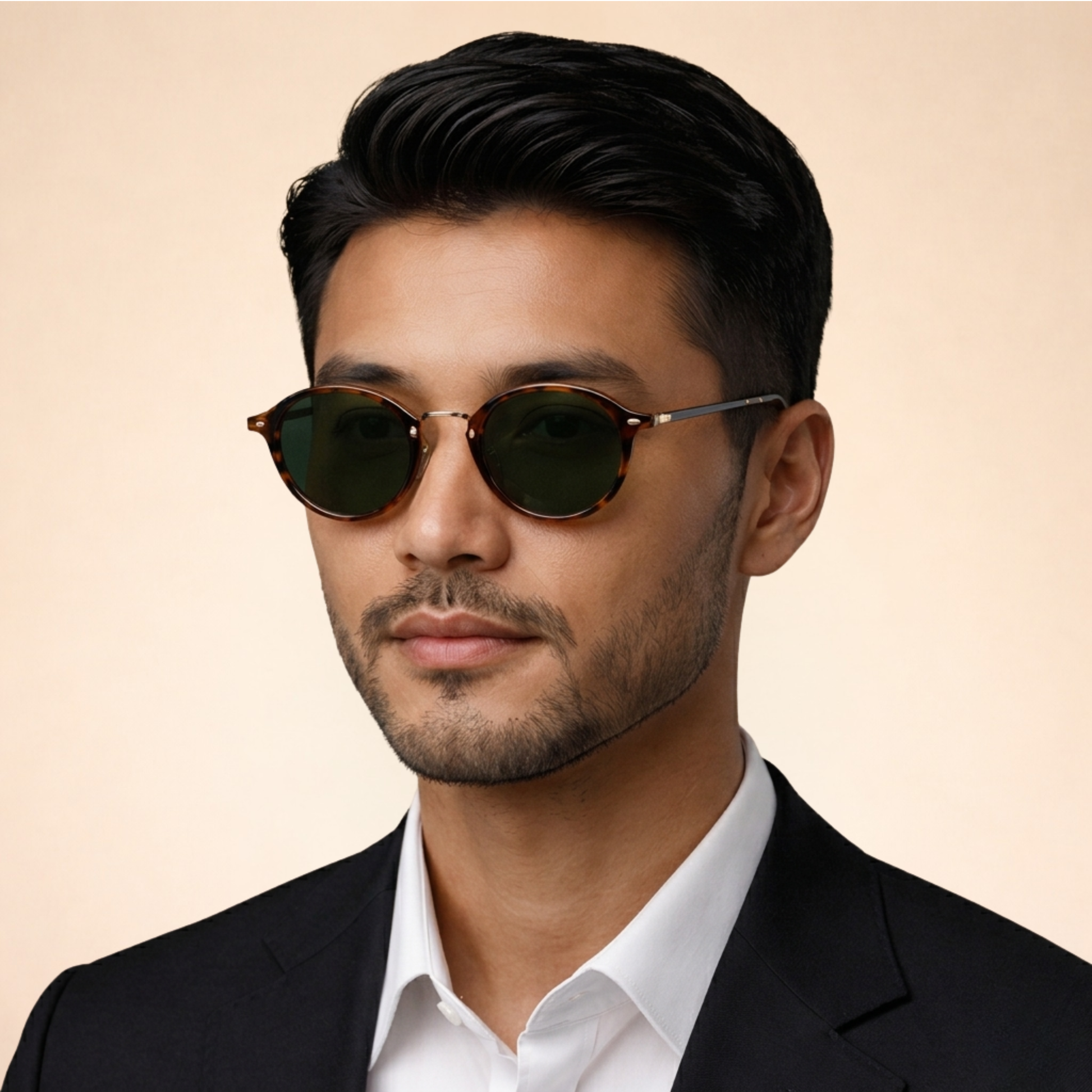 Unisexe Lunettes de Soleil Rondes Vintage à Verres Polarisés et Monture Métallique