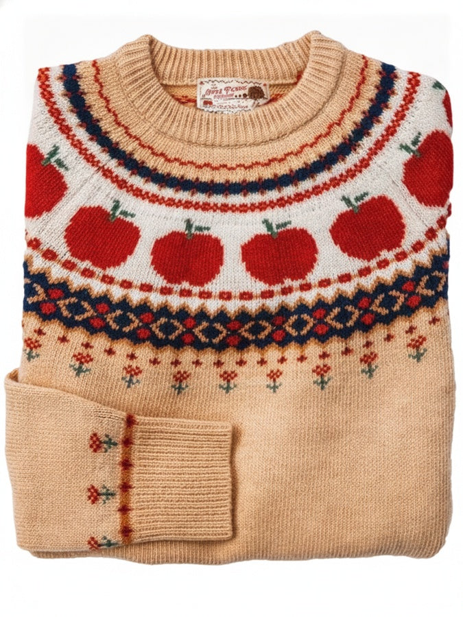 Women's Fair Isle Sweater with Round Neck and Long Sleeves for Autumn and Halloween - 1