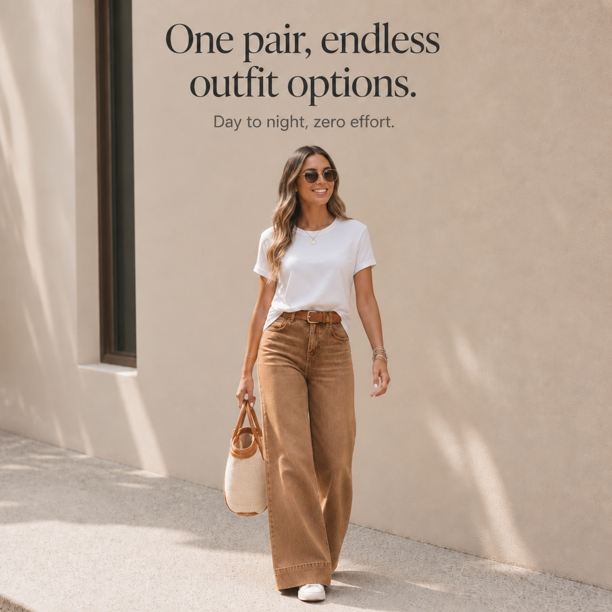 Women's High-Rise Wide-Leg Jeans with Vintage Wash