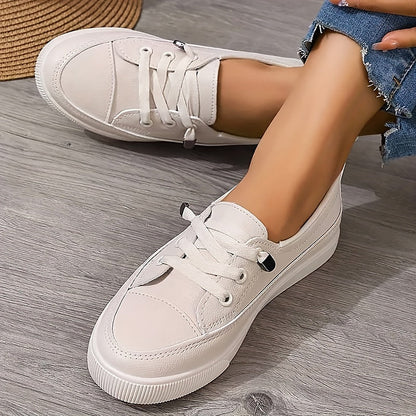 Women's Low-Top Lace-Up Sneakers with Platform Sole