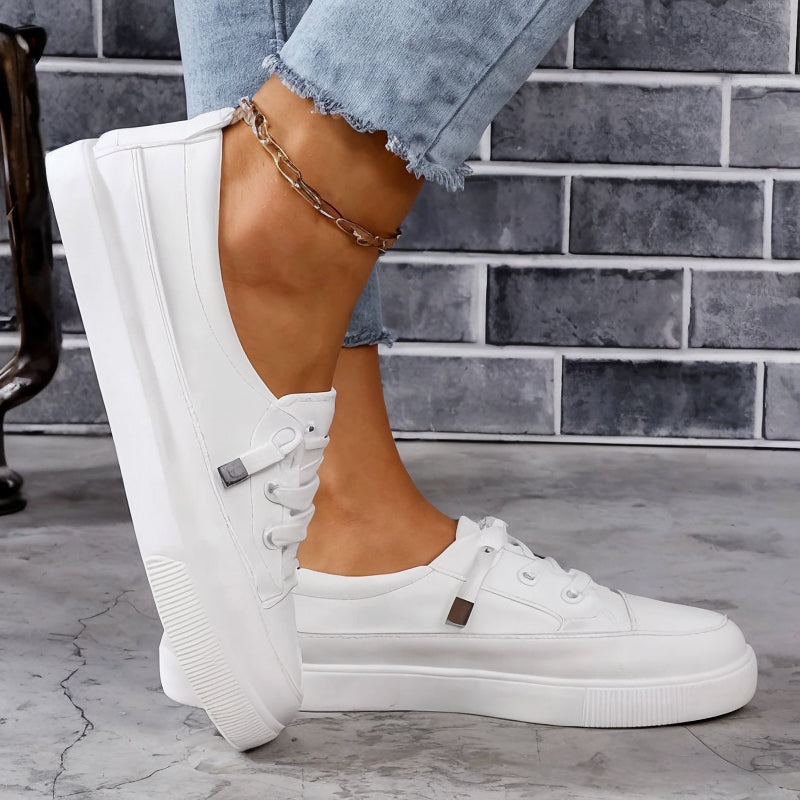 Women's Low-Top Lace-Up Sneakers with Platform Sole