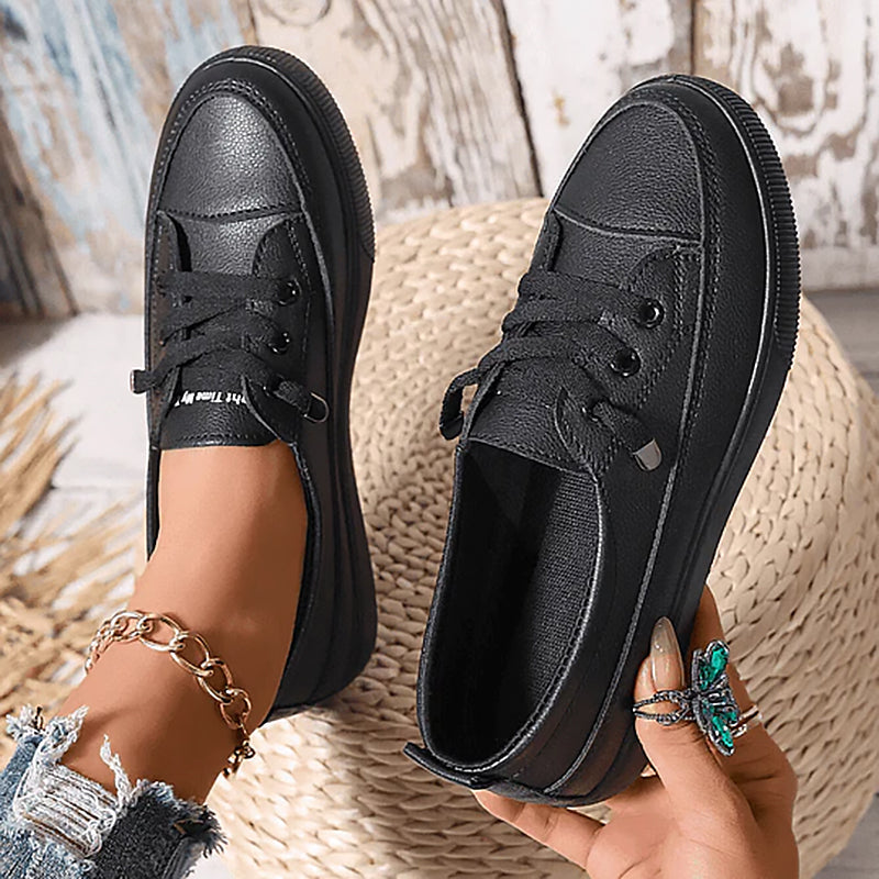 Women's Low-Top Lace-Up Sneakers with Platform Sole