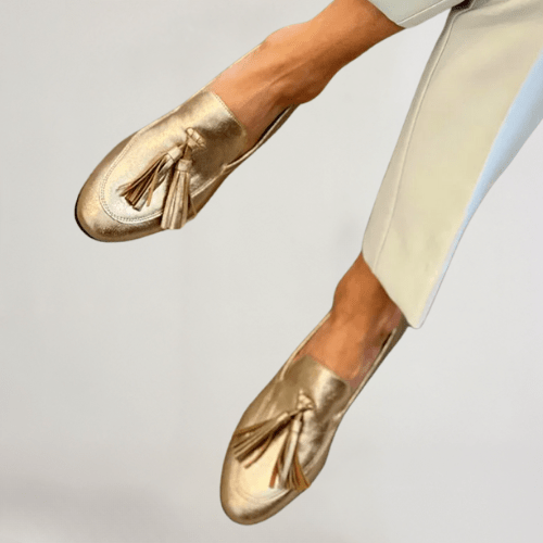 Women's Metallic Tassel Loafers