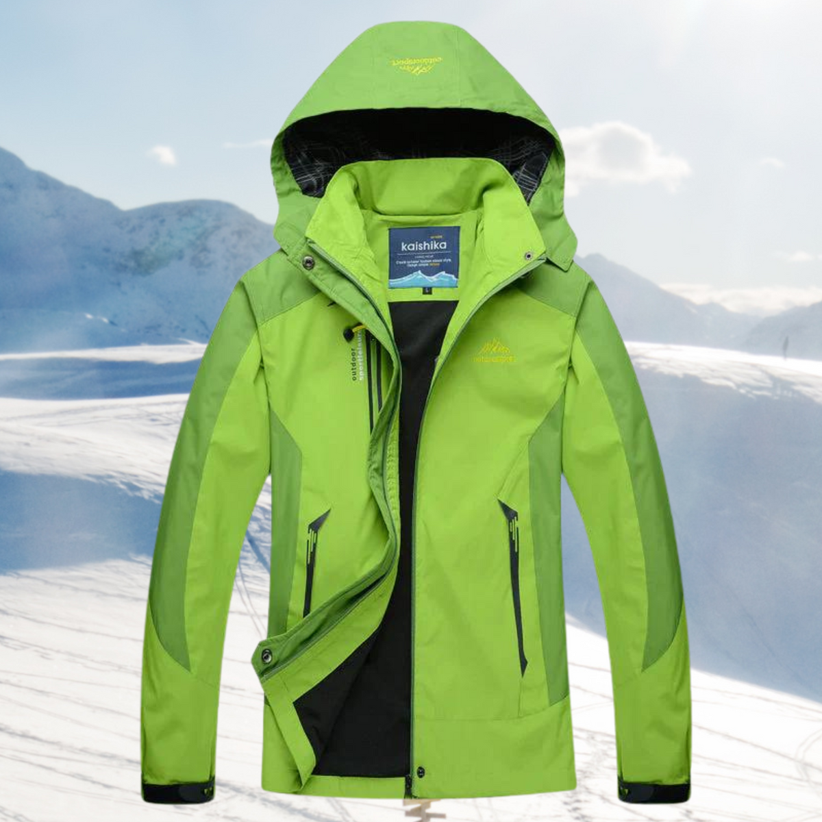 Women's Outdoor Hooded Jacket with Full-Zip Closure and Zippered Pockets