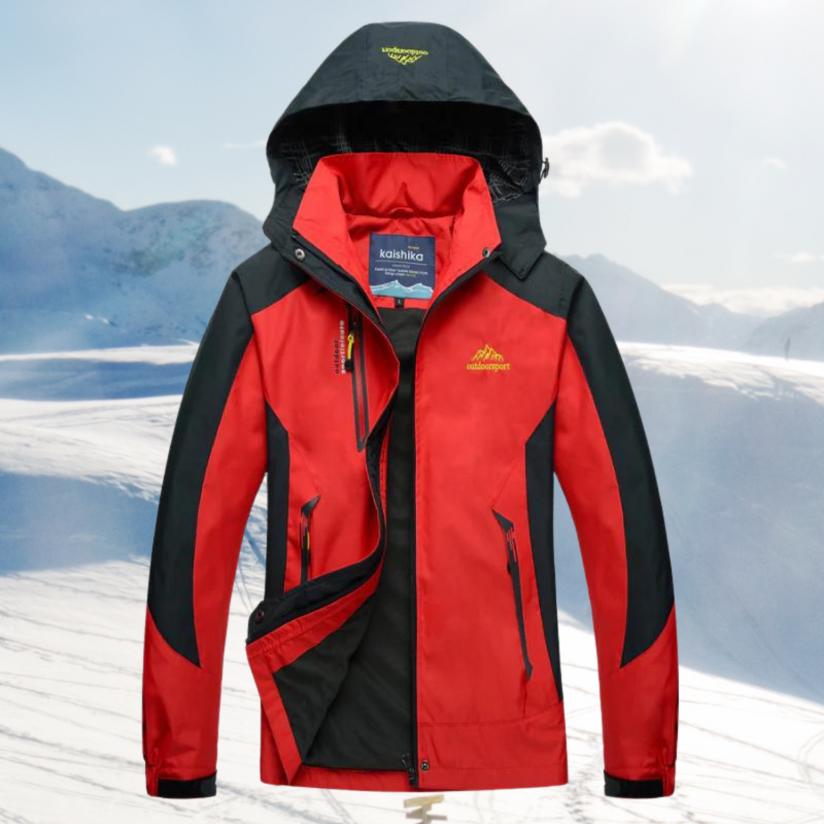Women's Outdoor Hooded Jacket with Full-Zip Closure and Zippered Pockets
