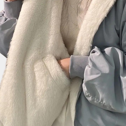 Women's Oversized Winter Bomber Jacket with Hood