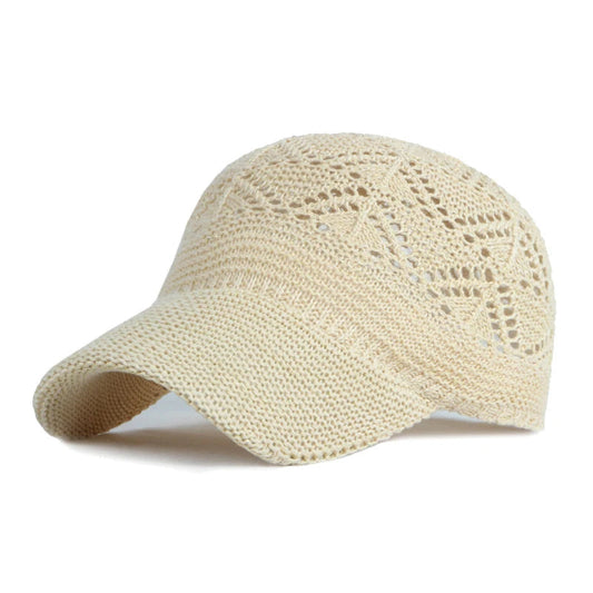 Women's Perforated Baseball Cap with Visor and Adjustable Closure - 1