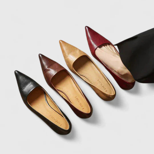 Women's Pointed-Toe Kitten Heel Pumps with Low Block Heel