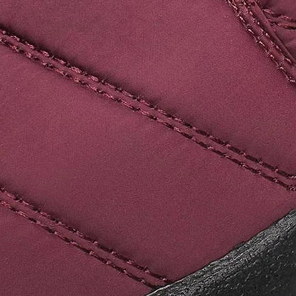Women's Quilted Snow Boots with Side Zip and Faux Fur Trim