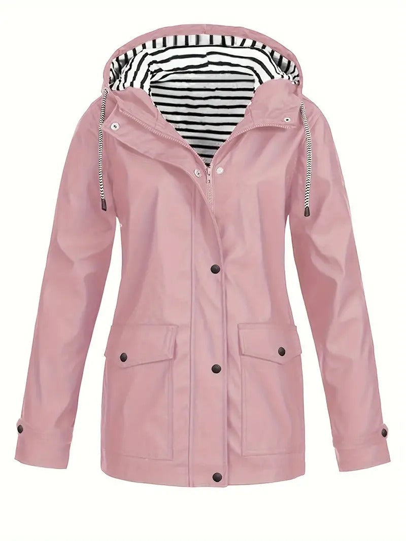 Women's Raincoat with Hood and Zip