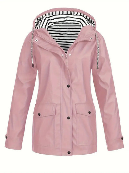 Women's Raincoat with Hood and Zip
