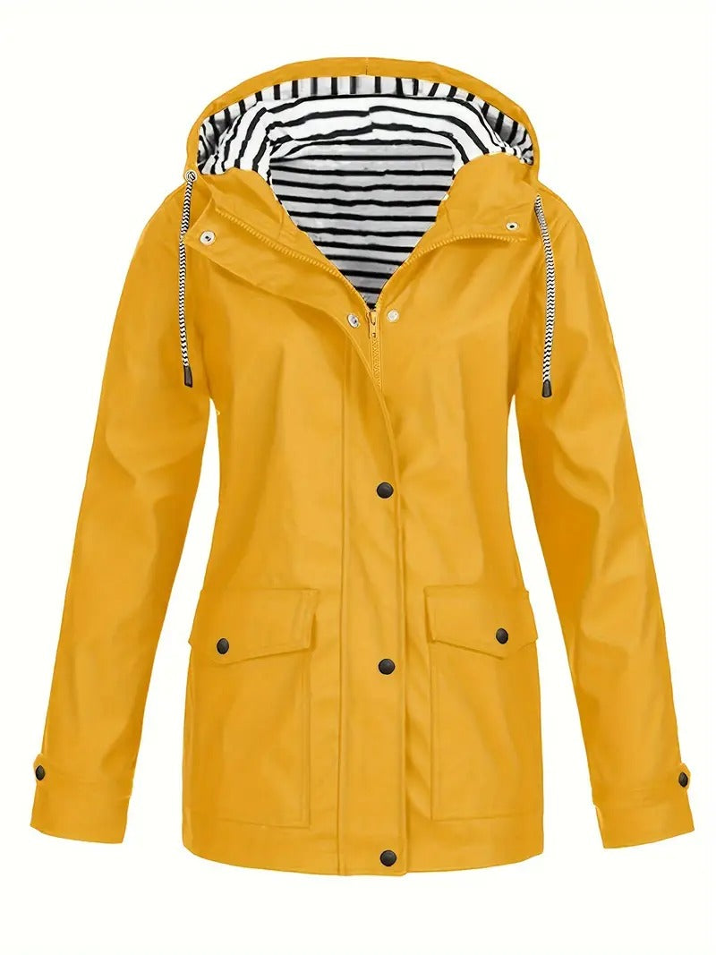 Women's Raincoat with Hood and Zip