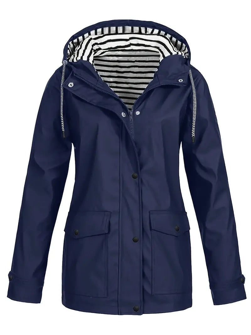 Women's Raincoat with Hood and Zip