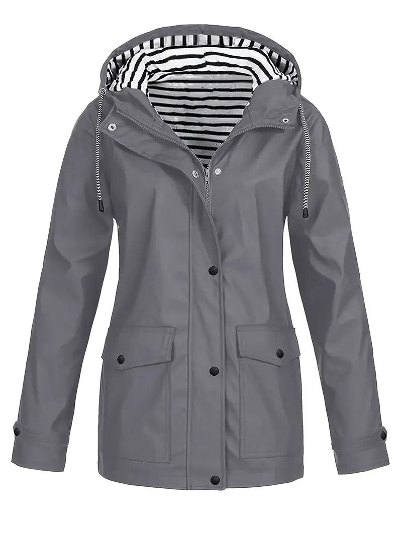 Women's Raincoat with Hood and Zip