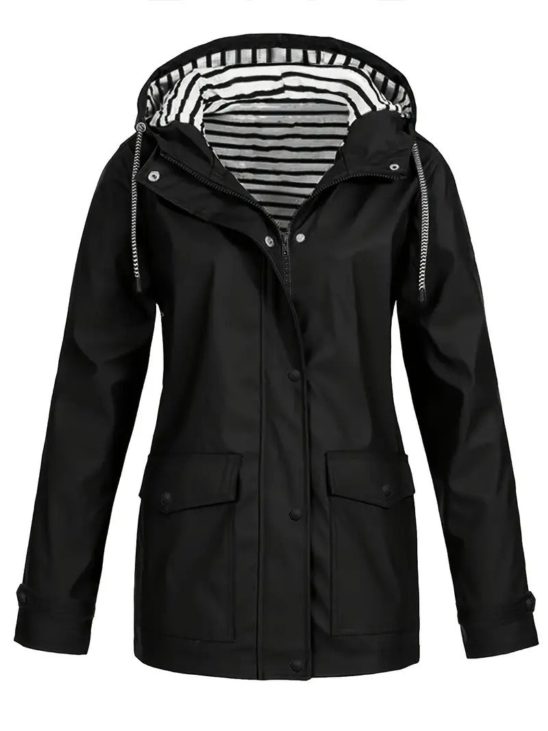 Women's Raincoat with Hood and Zip