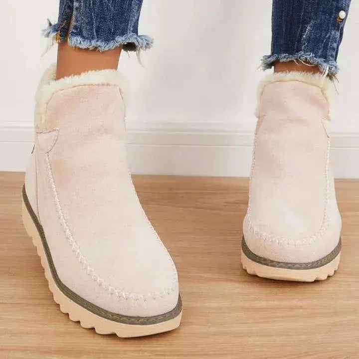Women's Retro Snow Boots with Thick Sole and Round Toe