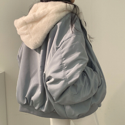 Women's Reversible Winter Jacket with Hood