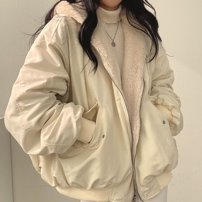 Women's Reversible Winter Jacket with Hood