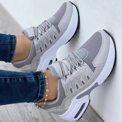 Women's Sneakers with Air Cushion Sole and Lace-Up Closure