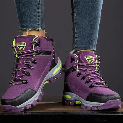 Women's Waterproof High-Top Work Shoes with Slip-Resistant Sole