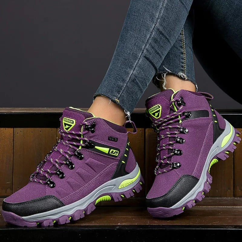 Women's Waterproof High-Top Work Shoes with Slip-Resistant Sole