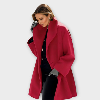 Women's Windproof Coat with Wide Shawl Collar