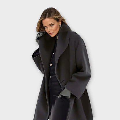 Women's Windproof Coat with Wide Shawl Collar